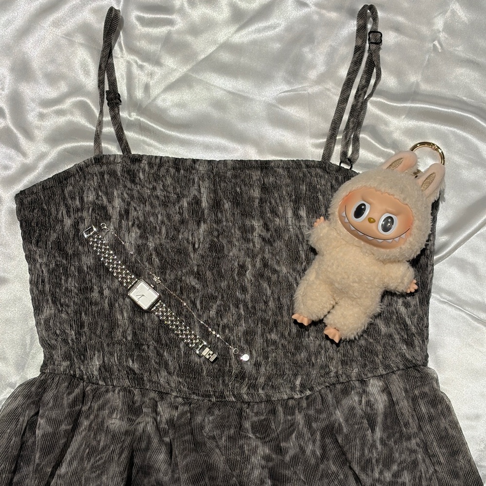grey textured dress